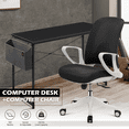 thumbnail image 2 of Magshion Computer Desk & Chair Set, Adjustable Mid Back Mesh Chair with Flip Up Armrest and 40" Laptop Table with Storage Bag for Home Office, Black, 2 of 10