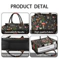 thumbnail image 4 of Large Capacity Tote Bag,Colorful Mushroom Leaf Black Pattern Handbag Fashion Luxury Tote Bag,15.7"x13"x 5.1" Inches,Laptop Compatible, 4 of 6