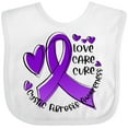 thumbnail image 3 of Inktastic Love, Care, Cure Cystic Fibrosis Awareness Purple Ribbon Boys or Girls Baby Bib, 3 of 4