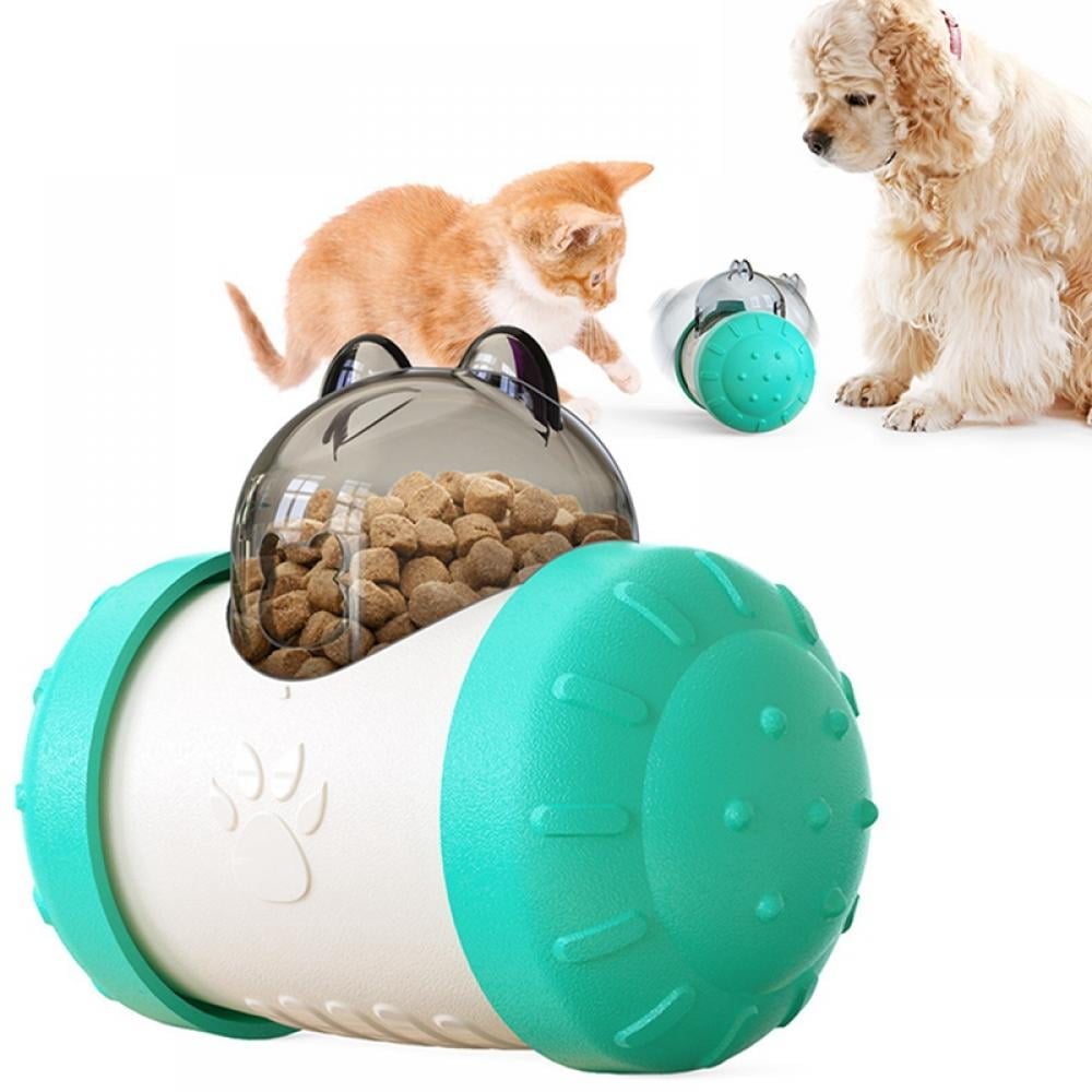 Pet Dog Cat Tumbler Treat Dispensing Food Puzzle Ball Snack Dispenser Toy fn78 
