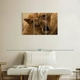 thumbnail image 2 of Elephant Stock Bonding Lions Wall Art - Horizontal Multi Panel Canvas - Living Room Wall Decor - Animal Multi Panel - Black And Orange Decor - 33" x 20", 2 of 8