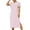 Hot Pink, variant on Uaswgudfs ​Women's Short Sleeve Fitted Midi Dress​ - Summer Casual Round Neck with Side Slit, Knee-Length Lightweight Daily Wear Hot Pink S