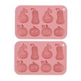 thumbnail image 2 of 2 Pack Pumpkin Chocolate Molds 8 Cavity 4 Different Shapes Pumpkin Silicone Molds for Aromatherapy Candles Chocolate Candy Gummy Soap Cake Cupcake Topper Decorations for Halloween Harvest Party Props, 2 of 5