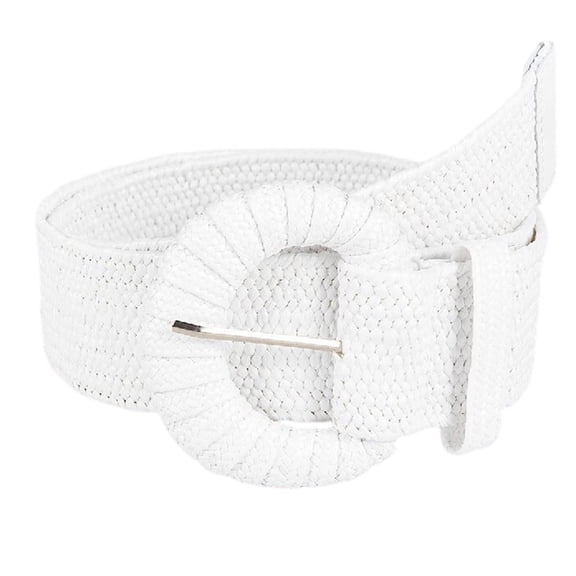 TELOLY Straw Woven Elastic Belt for Women Stretchy Belts for Dress Fashion Boho Waist Belt Rattan Raffia Ladies Belts white wide belts for women