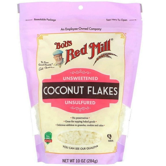 Bob's Red Mill Coconut Flakes Unsulfured Unsweetened 10 oz Pack of 4