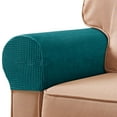 thumbnail image 2 of Cushion 2Pcs Sofa Arm Protector Anti-Slip High Elastic Polyester Simple to Install Armrest Covers Household Supplies Black, 2 of 5