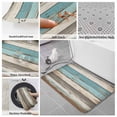thumbnail image 6 of Farmhouse Blue Grey Brown Bath Mat 3 Piece Bathroom Rug Set, Vintage Ombre Wooden Non Slip Bath Rug Contour Mat and Toilet Lid Cover, Absorbent Shower Mats Soft Bath Rugs and Mats Sets, 6 of 8