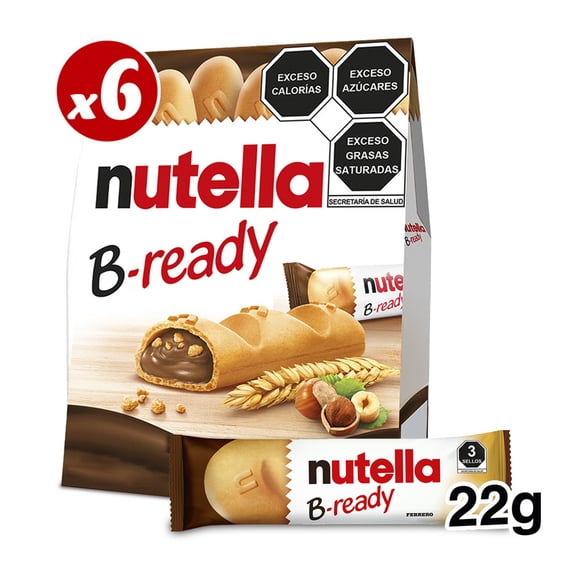 Galleta crujiente Nutella B-ready rellena de crema de avellanas con cacao 132 g