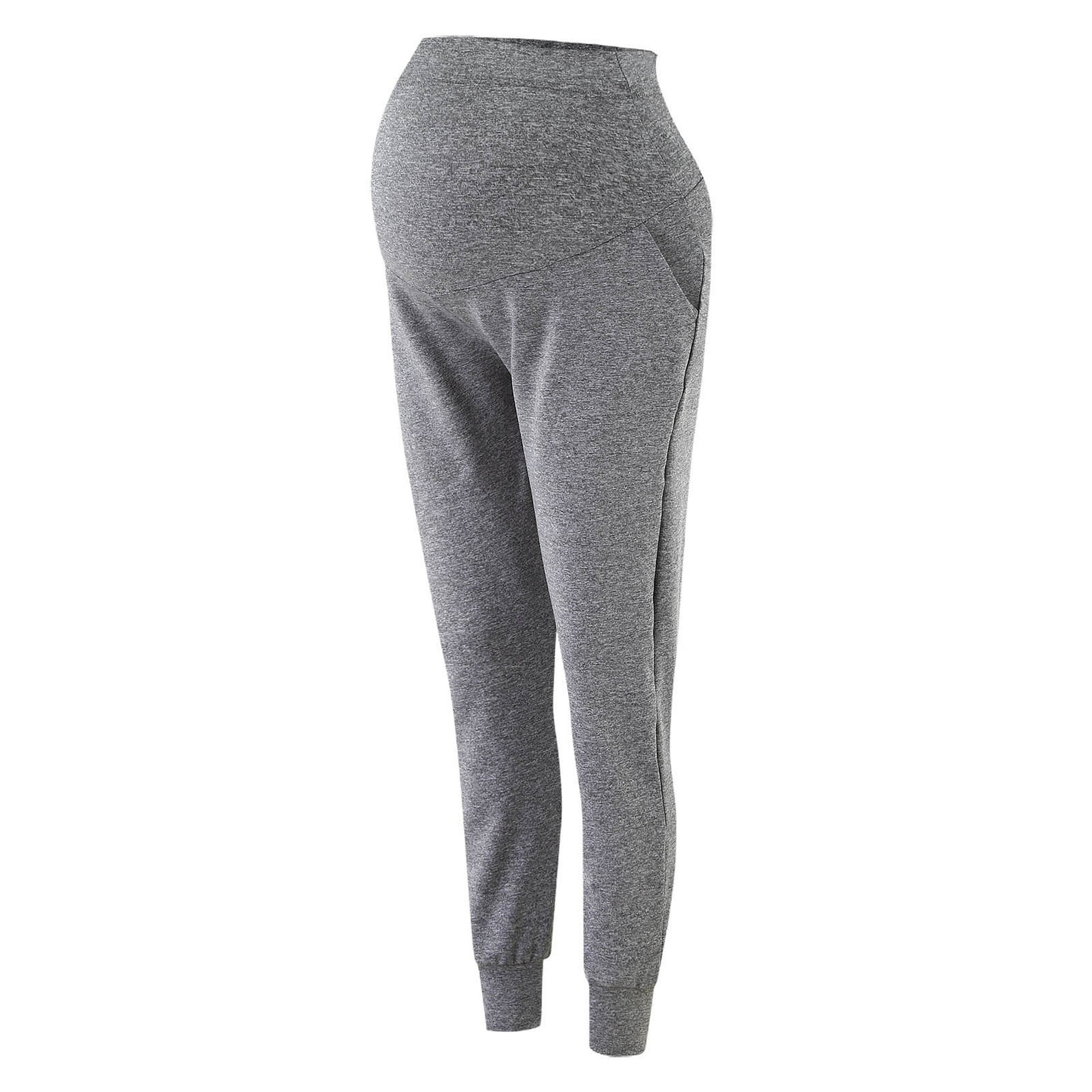 gyujnb Women's Maternity Over The Belly Jogger Sweatpants