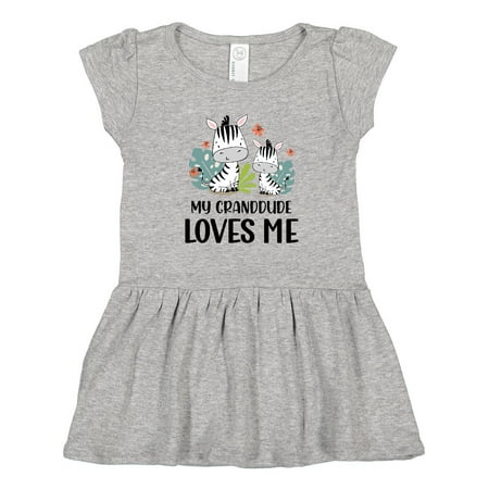 

Inktastic Zebra My Granddude Loves Me Gift Toddler Girl Dress