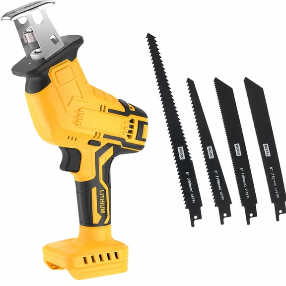 Cordless Reciprocating Saw for DEWALT 20V Battery, 0-3500 SPM Variable Speed 150W Power Reciprocating Saw with 4 Saw Blades, Portable Cutting Tool for Wood, Metal & PVC (Battery Not Included)
