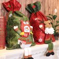 thumbnail image 4 of Billuyoard Bolsas de Navidad con cordón para regalo, soporte para aperitivos y dulces, Navidad 3D con sombrero, pierna, bolso de mano, contenedor, bolsa de Kits de decoración para fiestas Papá Noel Billuyoard HA070036-01B, 4 of 6