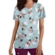 thumbnail image 1 of Camisas Navideñas Para Mujer Moda de Manga Corta Con Cuello en V Tops Uniforme de Trabajo Estampado de Navidad Con Bolsillo Blusa Tops Odeerbi  ODB202693, 1 of 5