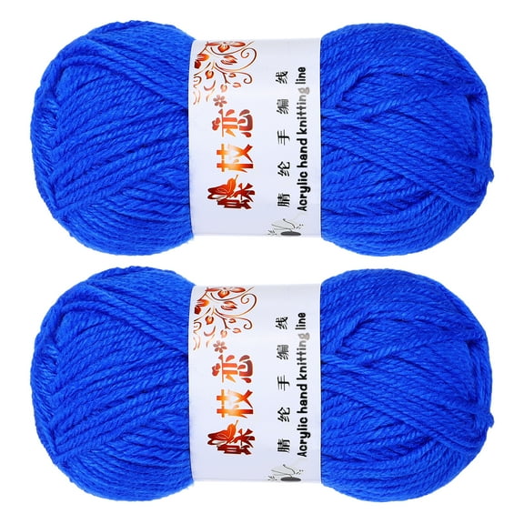2PCS Crocheting Yarn,Blue 4 Ply Acrylic Yarn 100g,197 Yards