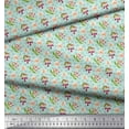 thumbnail image 2 of Soimoi Green Poly Georgette Fabric Floral & Cherry Fruits Printed Craft Fabric by The Yard 52 Inch Wide, 2 of 3
