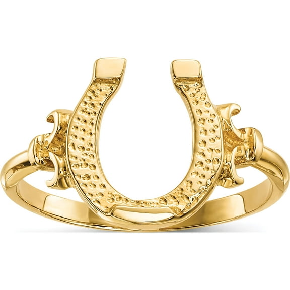 14K Yellow Gold Polished Horseshoe Ring (Size 7) Made In United States r644