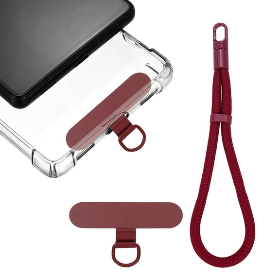 Uxcell Phone Wrist Strap, 8.8" Hand Wrist Strap Lanyard Polyester Anti Theft Cell Phone Hand Straps with Patch and 360° Hook for DIY, Earbuds, Keychain, Coin Purse, Wallet, Burgundy