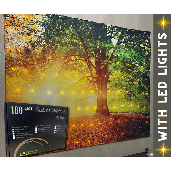 Products KaiSha LED Tapestry Wall Hanging; Modern Abstract Art Décor Home Decoration Bedroom Living Room Nature Birds Tree of Life