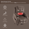 thumbnail image 4 of JUUXO Oversized Lift Recliner Chair, 26-inch Extra Wide Seat Big Man Recliner, Large Power Lift Chair with Heated Massage & Cup Holder, 4 of 9