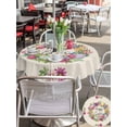 thumbnail image 4 of Spring Floral Outdoor Tablecloth - 54 Inch Round Dining Table Cover, Watercolor Easter Eggs Wreath Plants Beige Waterproof Outdoor Table Cloth with Umbrella Hole & Zipper for Picnic/Patio/Party, 4 of 7