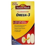 Nature Made Full Strength Mini Omega-3 Softgels, 60 Ct