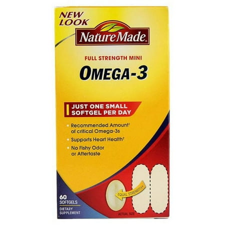 Nature Made Full Strength Mini Omega-3 Softgels, 60 Ct