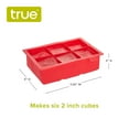 thumbnail image 4 of True Colossal Ice Cube Tray Makes 2" Ice Cubes for Cocktails Iced Tea, Red, 4 of 5