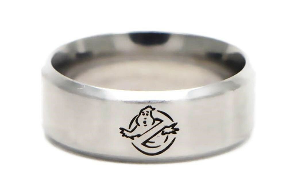 Ghostbusters No Ghost Logo Stainless Steel Band RIng