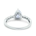 thumbnail image 3 of Simulated Cubic Zirconia Size-5 Teardrop Art Deco Pear Wedding Engagement Ring 925 Sterling Silver, 3 of 7