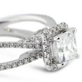 thumbnail image 2 of Women's Princess Cut Diamond Engagement Ring, Halo Diamond Wedding Ring, Hidden Halo Solitaire Accent Ring, 2.2 Ct Simulated Diamond, 925 Sterling Silver, Gift Ring For Her, 2 of 3