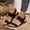 Black, variant on WIZUTIZ Wedge Sandals for Women Womens Sandals Dating Comfort Stretchy Beach Sandals Pull-On Round Toe Summer Shoes Mid Heel (2"-3") Wide Solid Sandals for Older Women Daily New Arrivals Black