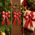 thumbnail image 3 of Christmas Bow Ornament, Iron Bow Hanging Decoration, Metallic Finish with Hanging Loop for Christmas Trees Wreaths and Garlands, Red, 3 of 6
