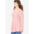 thumbnail image 4 of Roaman's Women's Plus Size Lace Yoke Pullover Sweater, 4 of 6