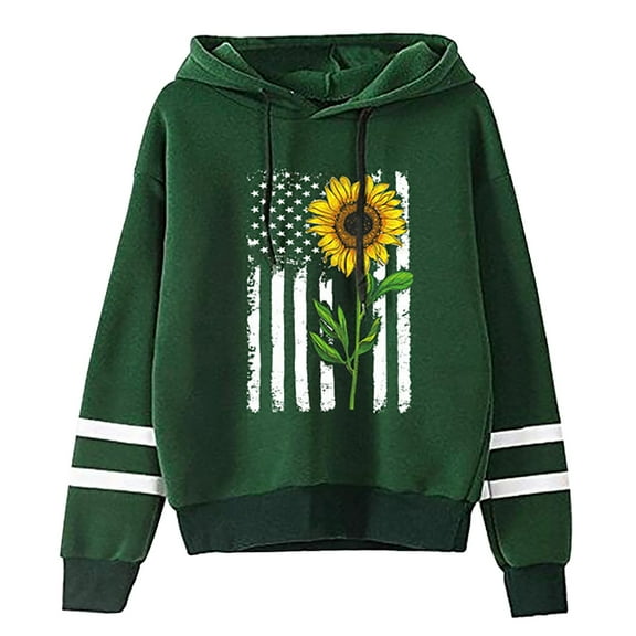 Womens Hoodies Casual Long Sleeve Drawstring Waffle Pullover Tops Loose Hooded Sweatshirt with Pocket Green M