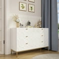 thumbnail image 2 of Boyel Living 6 Drawer Dresser Cabinet, Modern Nightstand Accent Storage Cabinet with Drawers for Living Room Bedroom Closet (White), 2 of 6