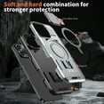 thumbnail image 4 of for iPhone 15 Pro Max Armor Case with Stand, [Compatible with MagSafe] [Built-in Camera Cover Kickstand] Heavy Duty Rugged Strong Magnetic Hard Phone Case for iPhone 15 Pro Max, Gray, 4 of 6