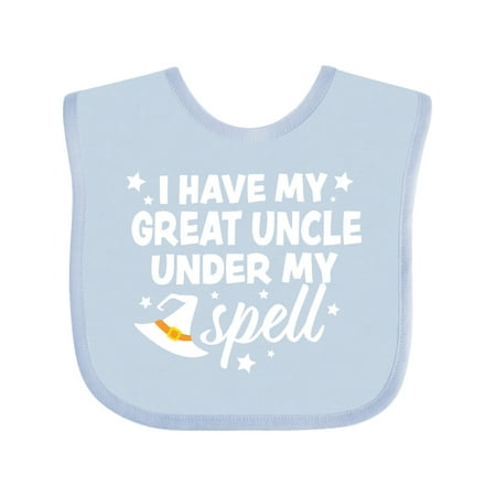 

Inktastic I Have My Great Uncle Under My Spell with Cute Witch Hat Gift Baby Boy or Baby Girl Bib