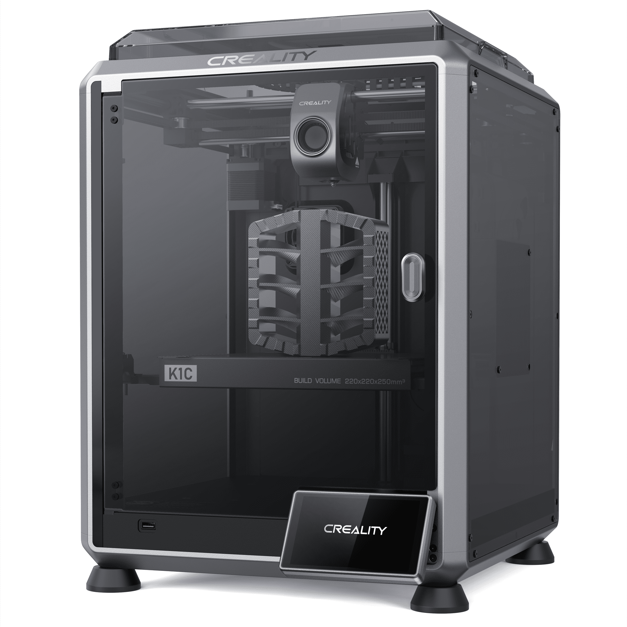 Creality K1C 3D Printer with All-Metal Extruder, Tri-Metal Nozzle, Auto Leveling, Core XY AI - Size: 8.66 * 8.66 * 9.84 in