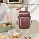 thumbnail image 4 of Bolsa térmica redonda para almuerzo para estudiantes | Porta bento portátil con correa para el hombro | Bolsa térmica para picnic con capacidad de 7,6 l | Mantiene la comida caliente o fría durante, 4 of 5