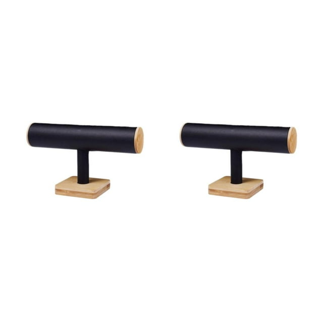 ZheElen Odorless And Eco-friendly Bangles Stand Holder With Wide Display Space And Smooth Lines Watchers Black 2Set