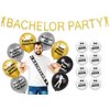 BroSash Bachelor Party Decorations, (Gold Bachelor Banner, Bachelor Sash, Naughty Party Balloons, and 8 Team Groom Button Pins) Bachelorette Party Supplies Gifts