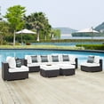 thumbnail image 5 of Lounge Sectional Sofa Set, White, Rattan, Wicker, Outdoor Patio Balcony Cafe Bistro Garden Hospitality Restaurant, Modern Contemporary HB36509, 5 of 5