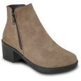 thumbnail image 1 of kozi Canada Women Ankle Dress Bootie ANGIE-1 Fall Heel Boot with Double Zipper Camel, 1 of 8