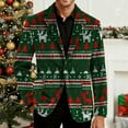 thumbnail image 5 of Lcziwo Christmas Blazers for Men Corduroy Holiday Party Printed Blazers 3 Button Casual Business Sport Coat Single Breasted Lapel Jackets Green,XL, 5 of 7