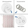 thumbnail image 3 of Pink Snowflakes Shower Curtain, Waterproof Shower Curtains for Bathroom, Vertical Stripes Geometric Minimalist Art Washable Fabric Bathtub Curtain Set Bath Decor with 12 Hooks Long 72"x84", 3 of 6
