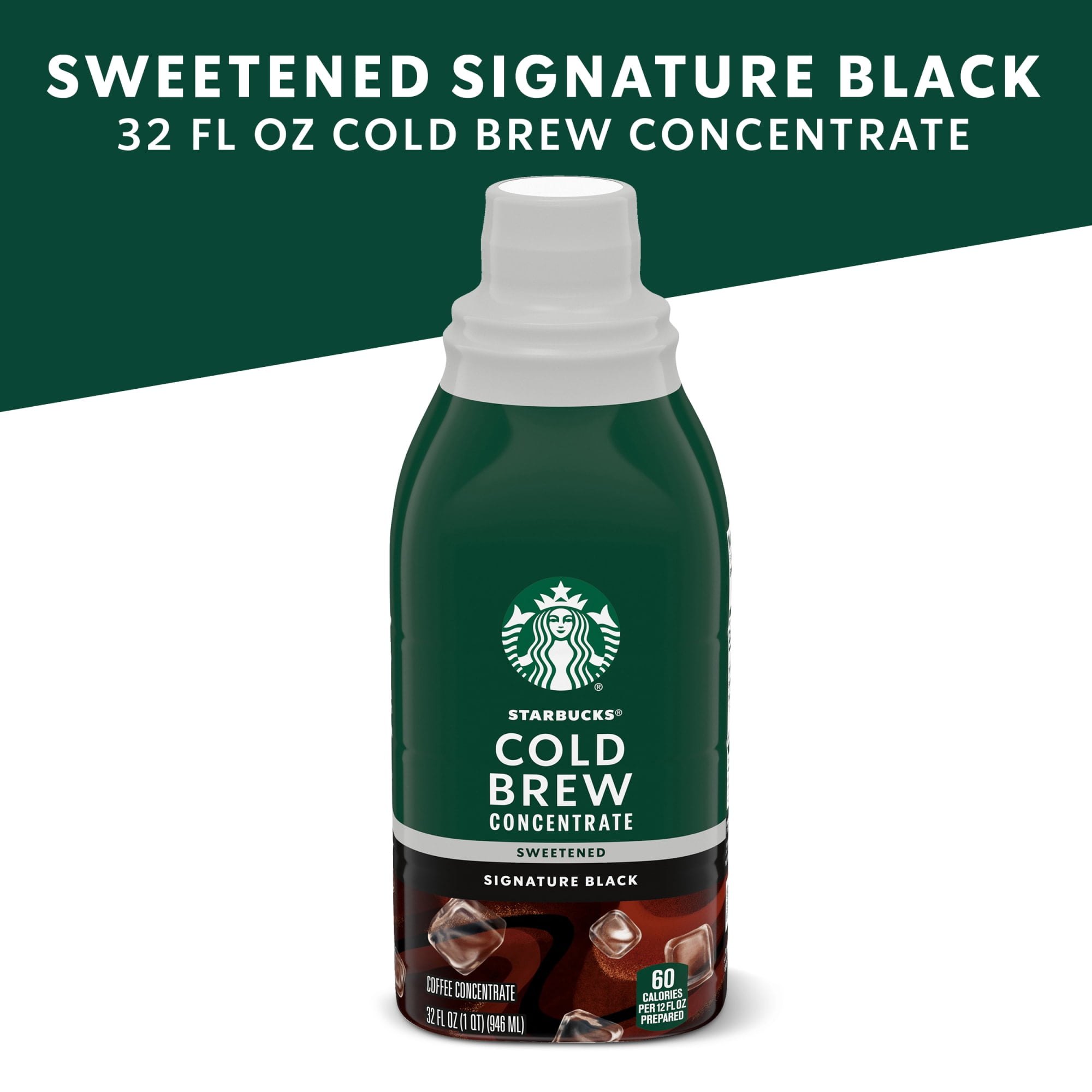 (6 pack) Starbucks Sweetened Signature Black, Cold Brew Coffee Concentrate, Iced Coffee, 32fl oz