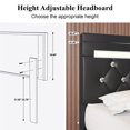 thumbnail image 6 of E-Motie Full Size LED Bed Frame with 4 Storage Drawers , Upholstered Platform Bed Frame with Outlets and Charging Ports, PU Leather, Black, 6 of 12
