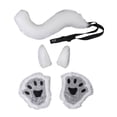 thumbnail image 2 of Conjunto de disfraz con guantes y tocado para niños, regalo para cosplay, disfraz de Halloween blanco, 2 of 7