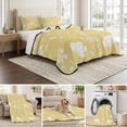 thumbnail image 6 of Quilts Twin Size, Yellow Wildflowers Soft Comforter Bedding Set for Bed, Farmhouse Floral Botanical Leaves Lightweight Quilted Bedspread with Pillow Cover(2 Pieces) for All Season, 68x86 Inch, 6 of 9