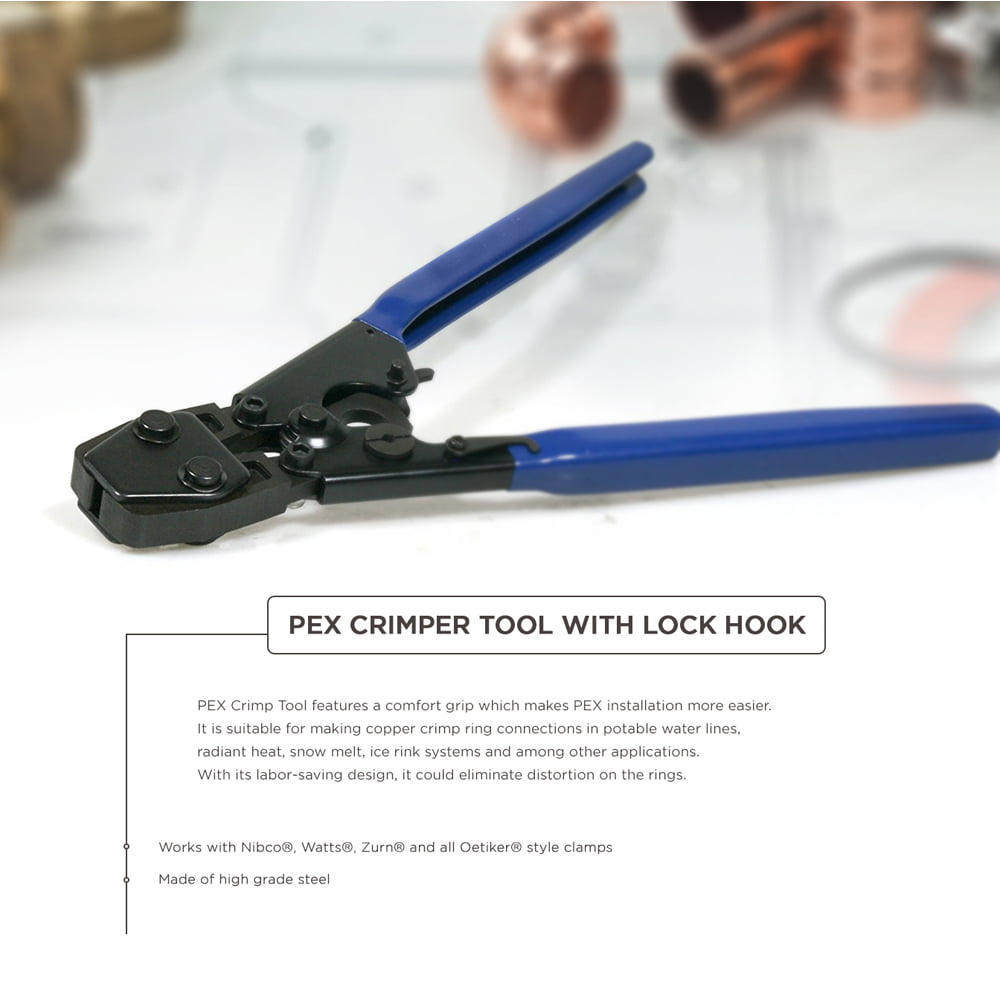 35 Rings cinch clamps Pex KIT Pipe Tube Crimper Crimping Tool Plumbing Cutter 